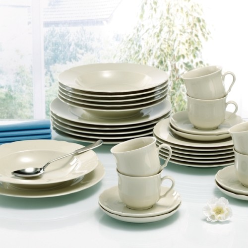 Seltmann Garnitur Salz und Pfeffer, Form: Marieluise, Glasur: elfenbein, Dekor: 00003