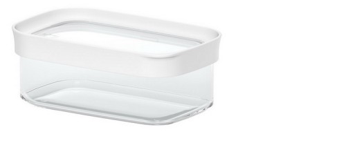 EMSA OPTIMA Schüttdose mit Deckel, Inhalt: 0,45 Liter, Farbe: weiß, transparent, Maße: 16 x 10 x 6,3 cm