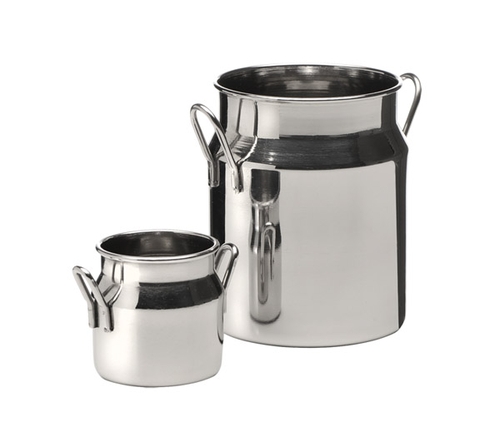 4 Mini-Milchkannen oben Ø 4,5 cm, H: 5 cm Edelstahl, 0,08 Liter 4er Set -SNACKHOLDER- spülmaschinengeeignet