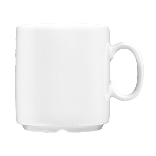 Henkelbecher / Kaffeebecher 05, Form: Meran Dekor: 00006 (=unbedruckt), aus Porzellan, von Seltmann, made in Germany.