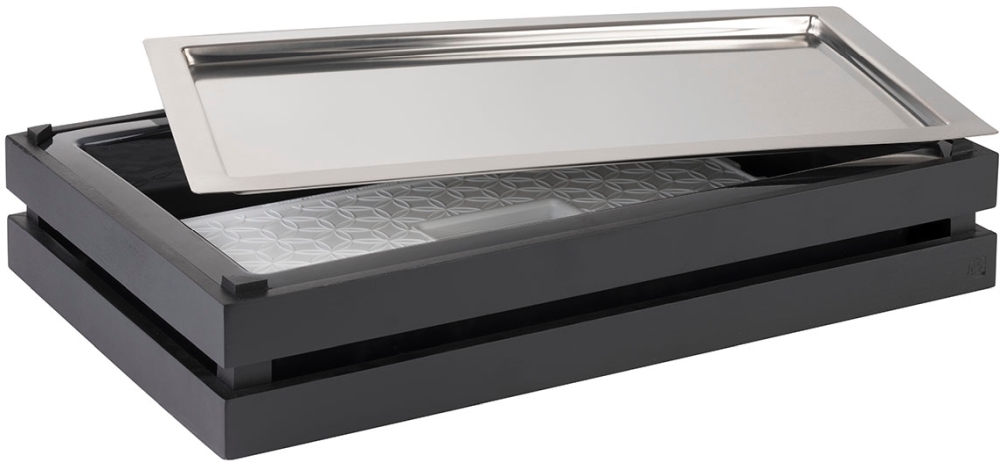 GN 1/1 Einsatz - SUPERBOX- 53 x 32,5 cm, H: 8,5 cm Polystyrol, schwarz passend für GN 1/1 Farbe: Schwarz nicht