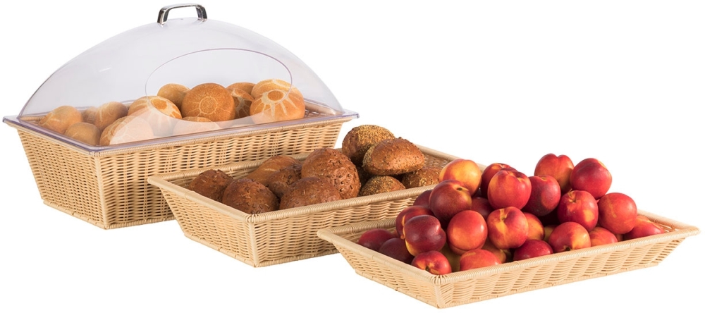 GN Kuppelhaube 54 x 33 cm, H: 20 cm Haube aus SAN Griff aus Zinkdruckguss passend für GN 1/1 mit Frontausschnitt