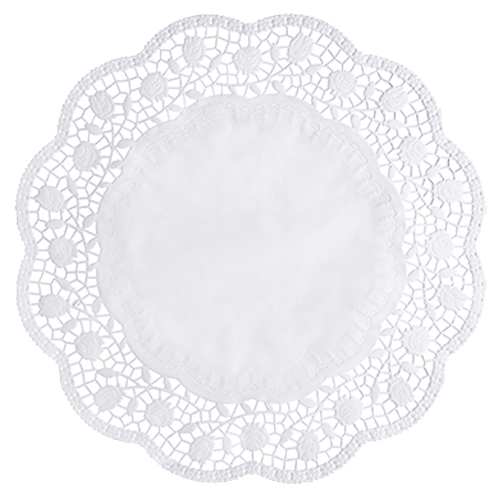 100 Tortenspitzen rund Ø 38 cm weiss von PAPSTAR