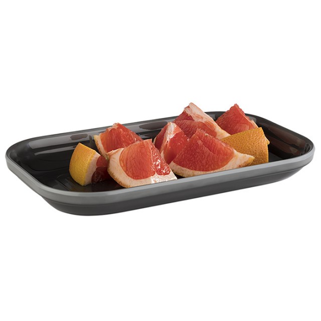 APS GN 1/4 Tablett -EMMA-, 26,5 x 16,2 cm, H: 3 cm, Melamin, grau