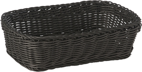 Korb, rechteckig 31 x 21 cm, H: 9 cm Polypropylen, schwarz -PROFI LINE- spülmaschinengeeignet bruchsicher stapelbar