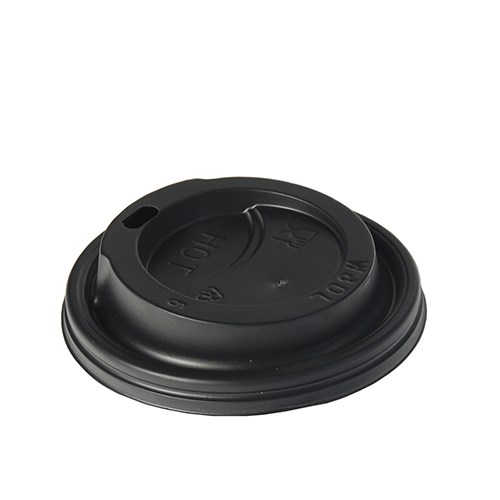 100 Dom-Deckel, PS "To Go" rund Ø 9 cm · 1,8 cm schwarz von Starpak