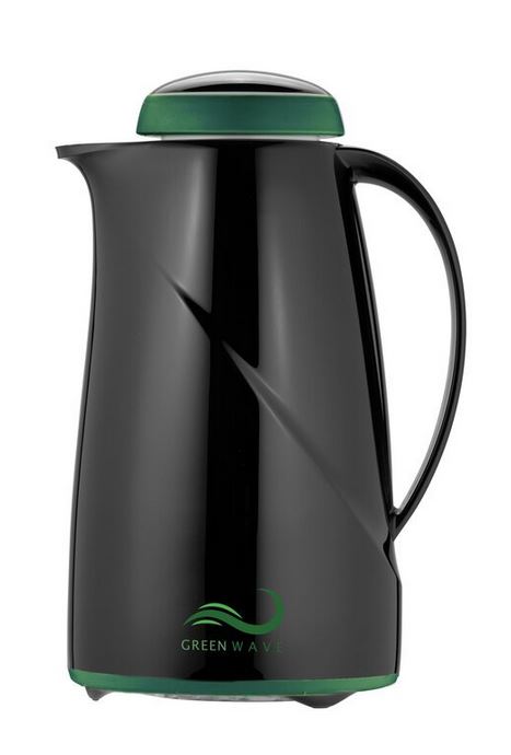 Helios Green Wave in schwarz, Kapazität: 1 L mit ergonomischem Drehverschluss.