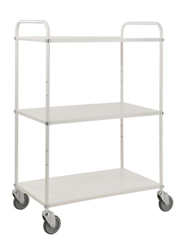 Tablettwagen mit 3 Metallböden - Maße: 108 x 48 x 94 cm - Gewicht: 28,5 kg - Belastungsgewicht: 250 kg