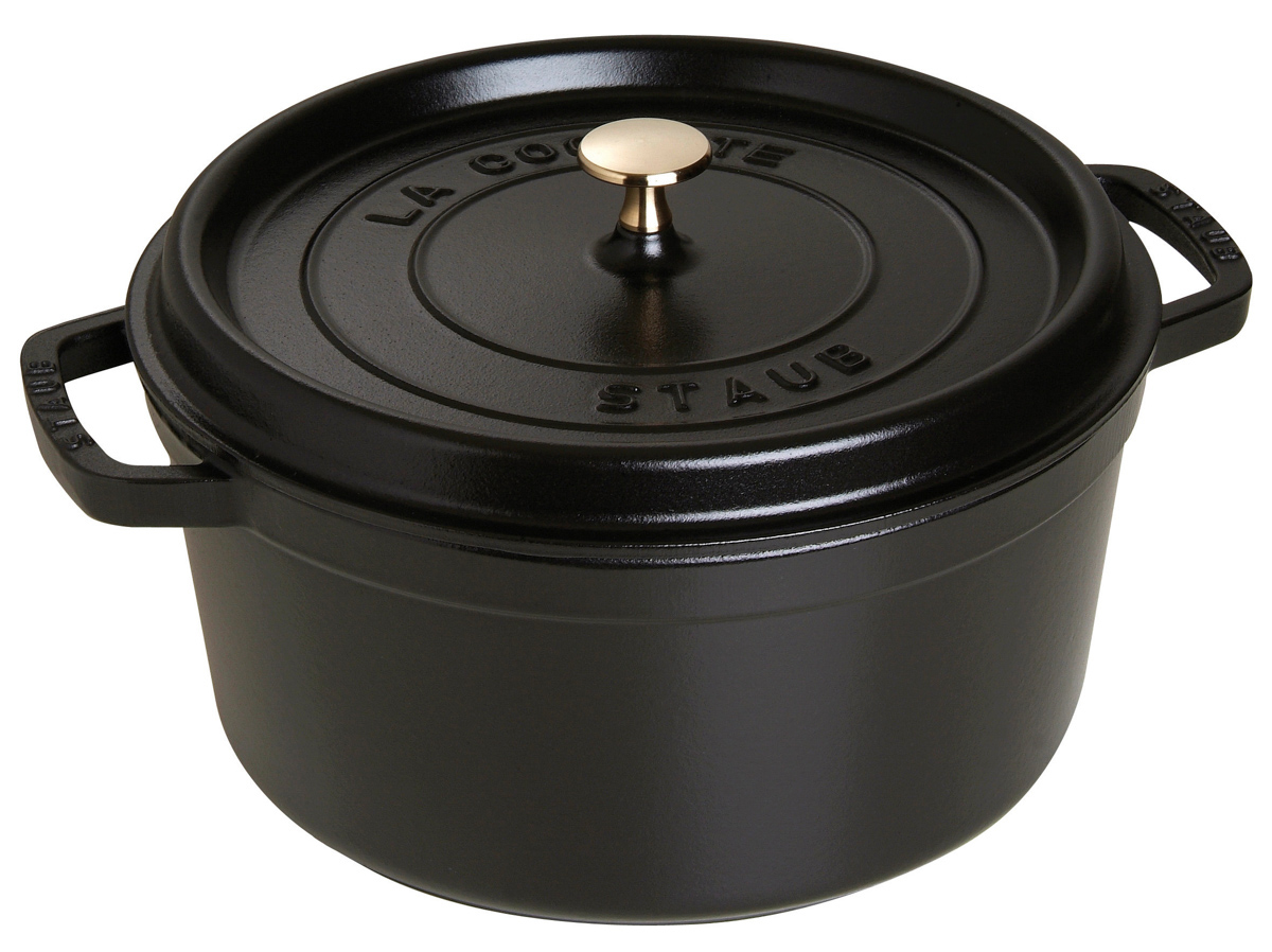 Cocotte, 28 cm, Schwarz, rund, Gusseisen, Serie: La Cocotte. Marke: Staub