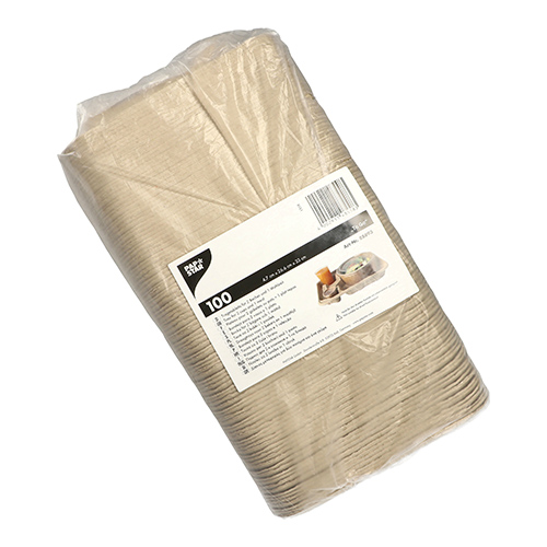 100 Tragetabletts, Pappe "To Go" 4,7 cm x 26,6 cm x 33 cm für 2 Becher + Mahlzeit von PAPSTAR