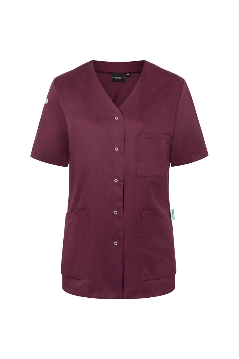 Kurzarm Damenkasack Essential , aus nachhaltigem Material , GR. 34 , Farbe: aubergine , von Karlowsky