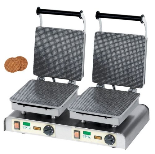 NEUMÄRKER Waffeleisen Stroop II mit 2 Digitaltimern, Backplatten Grauguss 610x340x250 mm