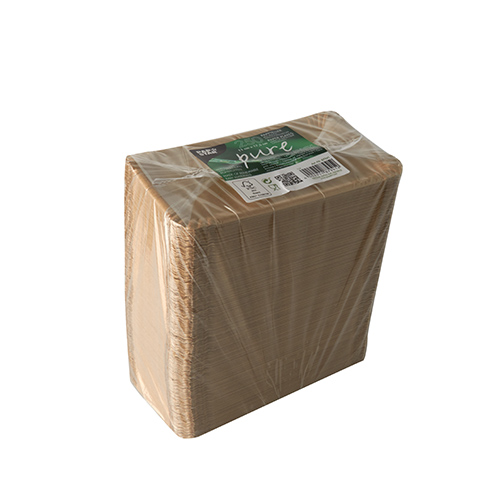 250 Teller, Pappe "pure" eckig 11 cm x 17,5 cm braun von PAPSTAR