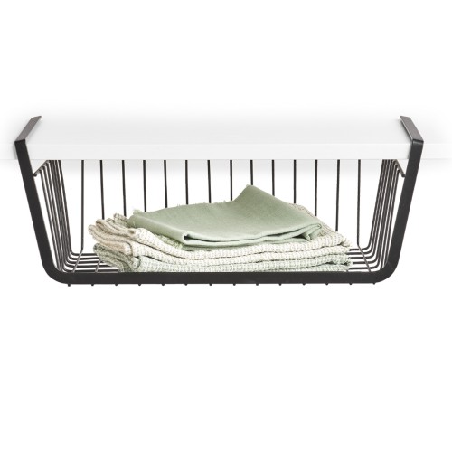 Unter-Fachbodenregal, Metall, schwarz. Länge: 410 mm. Breite: 260 mm. Höhe: 150 mm