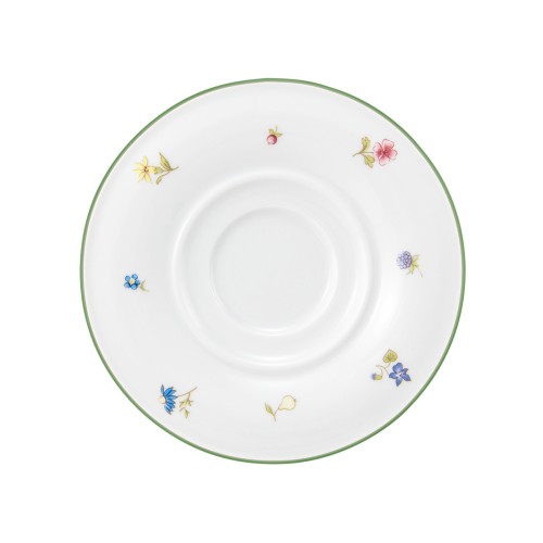 Seltmann Kombi-Untere 1 15,5 cm, rund, Form: Community, Dekor: 57389 Streublume grüne Linie, hohe Kantenschlagfestigkeit, Made in Germany