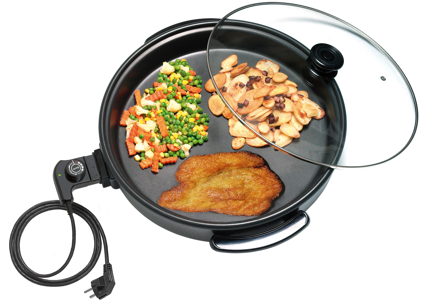 Bartscher Multipfanne 41cm | Ausführung innen:Antihaftbeschichtung | Maße: 51 x 49,5 x 16,5 cm.Gewicht: 3,3 kg