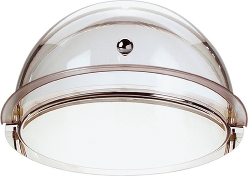 Rolltop-Set 2-teilig Ø 38 cm, H: 24 cm Ø 38 cm Edelstahl - Tablett Rolltophaube glasklar (18388) rutschfeste Haubenfixierung