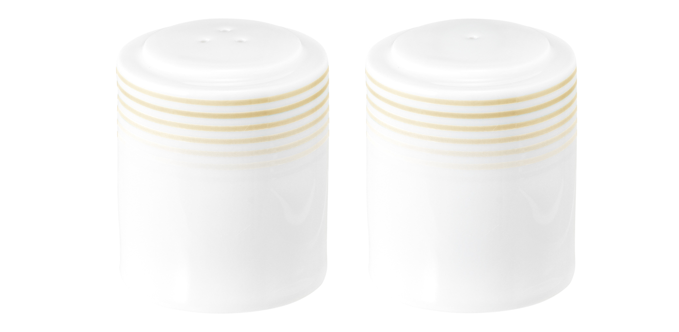 Seltmann Garnitur Salz und Pfeffer (glatt), Form: Blues, Dekor: 57719 Sandbeige