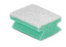 GVS-Scheuerschwamm 14x7x4,5cm kratzfrei GRÜN/WEISS *EINZELSCHWAMM*