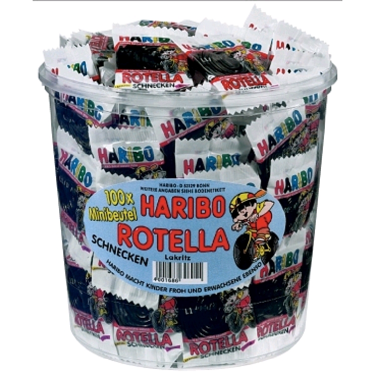 Haribo Rotella Schnecken 100 Minibeutel à 10 g.
