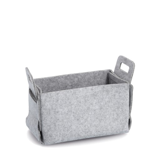 Aufbewahrungskorb, Filz, grau. Länge: 290 mm. Breite: 160 mm. Höhe: 180 mm