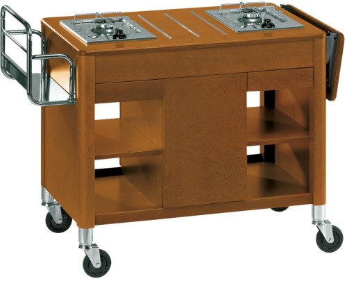 ETERNASOLID® Flambierwagen DRAGON - Nussbaum, 2 getrennte Brenner