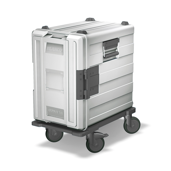 BLANCO BLANCOTHERM 620 KUF-F mit Kondensat-Rinne, Speisentransportbehälter, aus Kunststoff, fahrbar, mit Rollen gemäß DIN 18867-8 aus