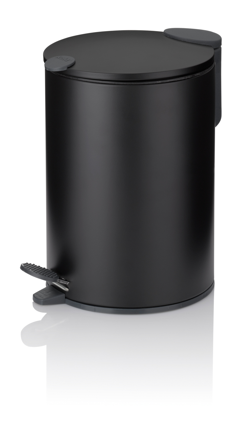 KELA Kosmetikeimer Mats Metall schwarz Silent Close 23,0cm 17,0cmØ 3,0l