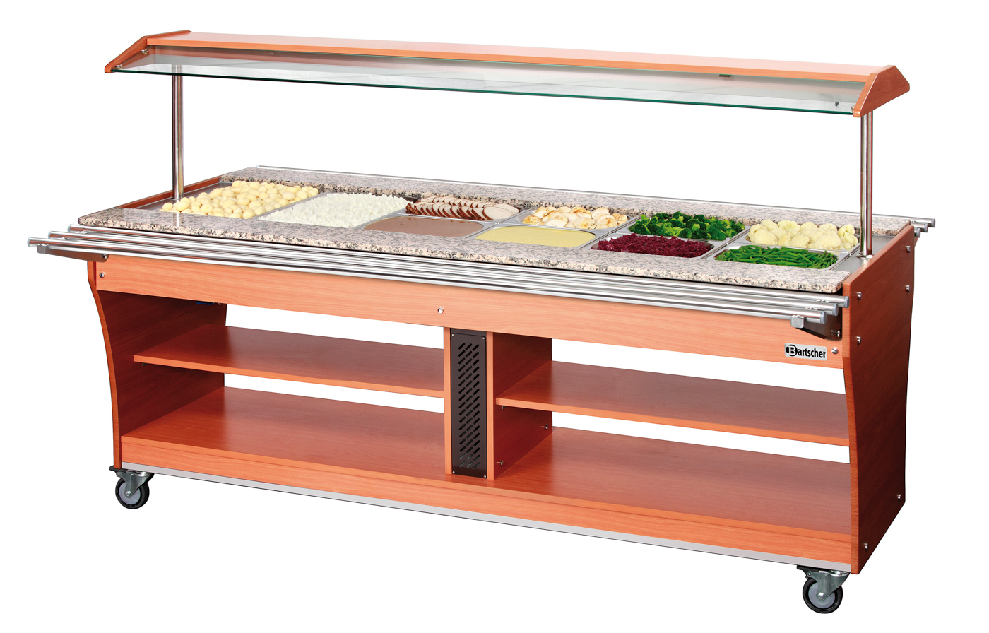 Bartscher Tablettrutsche, 1 Stück, 6x 1/1 GN |Material: Edelstahl | Maße: 210 x 31 x 12,0 cm.Gewicht: 5,9 kg