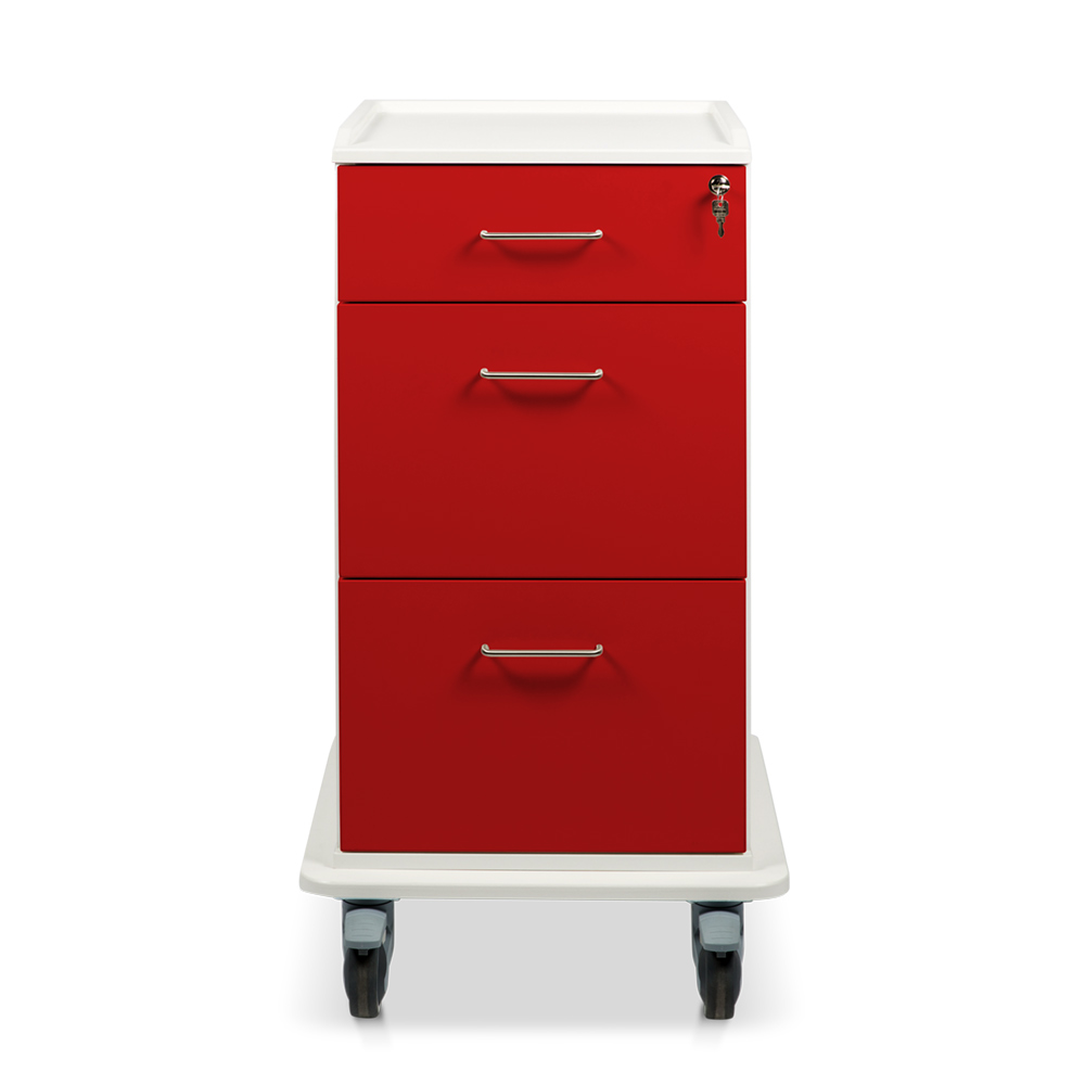 ETHERNASOLID® MULTICART Dokumentenwagen T17 mit 2 Doku-Auszügen und Schublade, rot