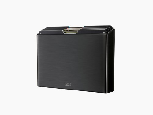 Joseph Joseph Folio Steel 4-teiliges Schneidebrett-Set – Carbonschwarz