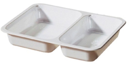 Duni CPET-Schale 225 x 175 x 35 mm Weiß 2-Teilung, 250 Stk/Krt (1 x 250 Stk)