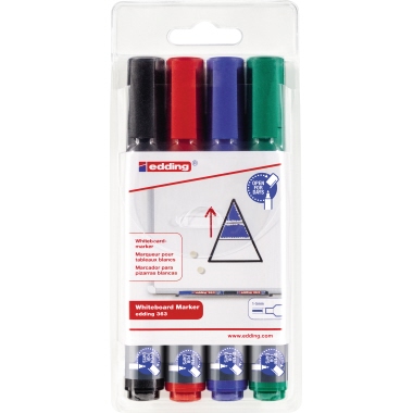 edding Whiteboardmarker 363 1-5mm rot, blau, grün, schwarz 4 St./Pack.