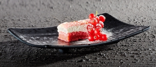 Tablett -GLAMOUR- 22 x 12 cm, H: 3 cm Melamin, schwarz spülmaschinengeeignet stapelbar nicht mikrowellengeeignet keine