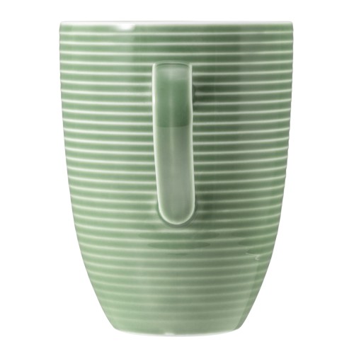 Seltmann Becher mit Henkel 0,35 l mit Relief, rund mit Relief, Form: Beat, weiss Salbei7, hohe Kantenschlagfestigkeit, Made in Germany