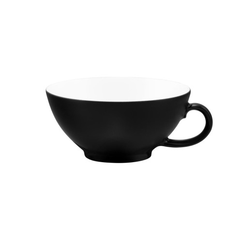 Seltmann Teeobertasse 0,14 l, rund, Form: Life, Dekor: 25677 Fashion glamorous black, hohe Kantenschlagfestigkeit, Made in Germany