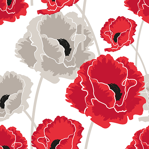 20 Servietten, 3-lagig 1/4-Falz 40 cm x 40 cm "Poppy" von PAPSTAR