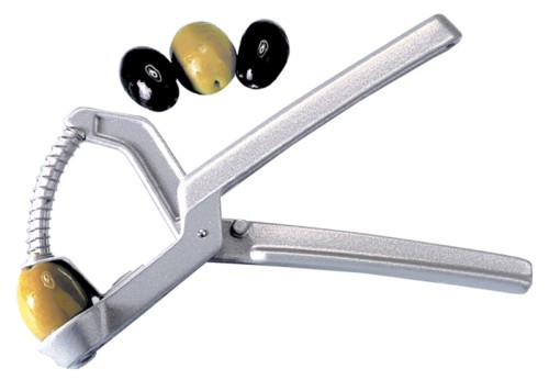 Olivenentsteiner aus beschichtetem Aluminiumguss, durch Beschichtung spülmaschinengeeignet, hochqualitative Ausführung