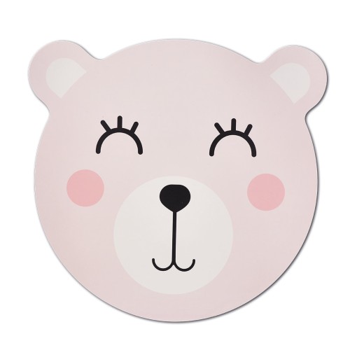 Platzset "Bär", Kunststoff, rosa. Ø: 365 mm. Höhe: 2,3 mm.