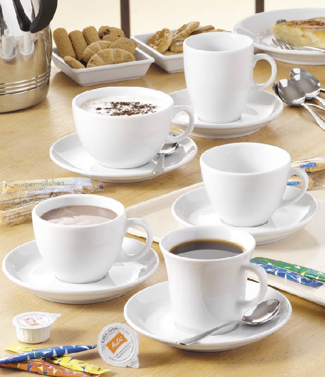 Cappuccinoobertasse TOSCANA / MERAN, Inhalt: 0,22 Liter, Farbe: weiß, Höhe: 66 mm, Durchmesser: 87 mm, Seltmann Porzellan.