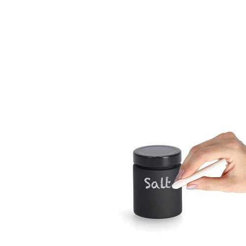 Gewürzglas m. Metalldeckel, 150 ml, schwarz / Maße: Ø 6,1x8,2 cm