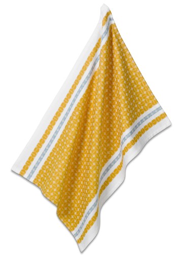 Kela Geschirrtuch Svea aus 100% Baumwolle, currygelb/frostblau, ca. 700mm x 500mm (L x B)