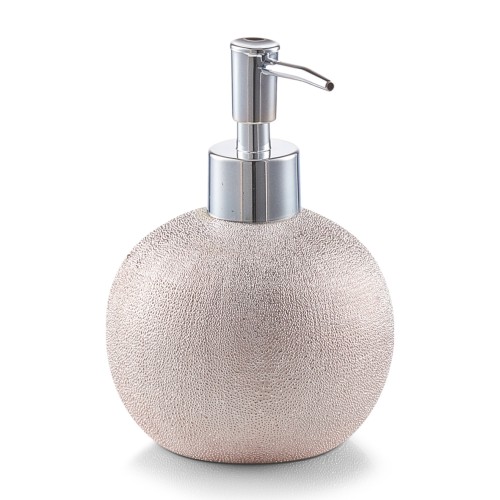 Seifenspender, Steinzeug, Ø10,3x14,5 cm. Farbe: roségold.. Fassungsvermögen: 375 ml. Dieser hochwertige Seifenspender wurde aus Steinzeug