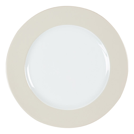 Teller flach 31,5 cm - Form: Table Selection -, Dekor 68567 creme - aus Porzellan. Hersteller:, Eschenbach. "Made in Germany".