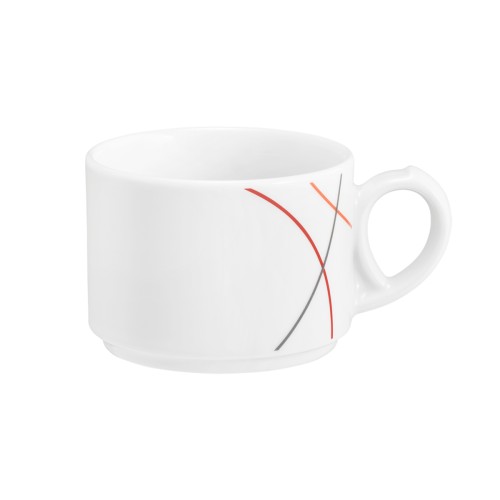 Seltmann Obere zur Kaffeetasse 0,18 l, rund, Form: Community, Dekor: 57402 Red Line, hohe Kantenschlagfestigkeit, Made in Germany