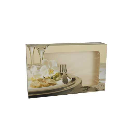 5 Transport- und Catering-Kartons 8 cm x 36 cm x 25 cm "Burgund" mit Sichtfenster, einteilig von PAPSTAR