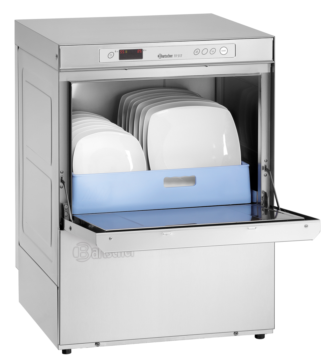 Bartscher Geschirrspülmaschine TF517 | Eigenschaften: Reinigungsfreundlicher Spülarm | Maße: 59,5 x 63 x 845 cm. Gewicht: 59 kg