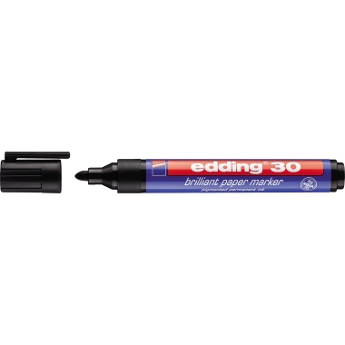 edding Pigmentmarker 30 brilliant paper marker 1,5-3mm schwarz Rundspitze nachfüllbar