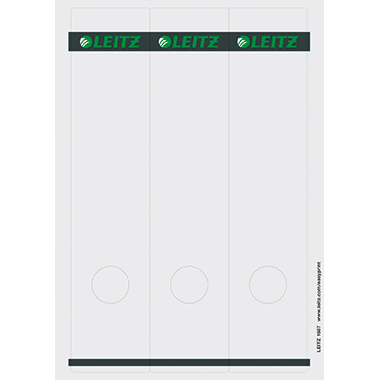 Leitz Ordnerrückenetikett breit/lang 61,5 x 285 mm (B x H) mit Griffloch grau