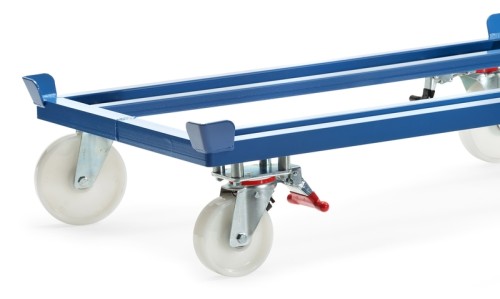 2 Lenkrollen mit feststehenden Feststeller-Betätigungshebel